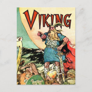 Cartão Postal Deuses Nórdicos Viking Thor Navio Viking