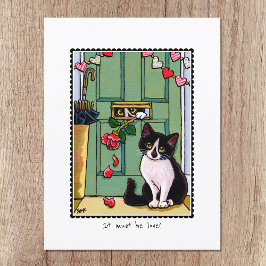 Cartão Postal 'Deve ser amor' Kitty Cat Personalizado