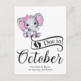 Cartão Postal Devida em outubro Pequena Bebê de Amendoim Elefant