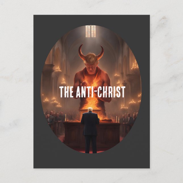 Cartão Postal Devil Trump The Anti-Cristo Praying (Frente)