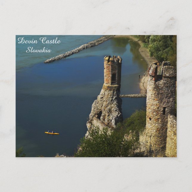 Cartão Postal Devin Castle Slovakia Viagem Maiden Tower Photo (Frente)