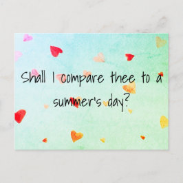 Cartão Postal Devo compará-lo a um dia de verão? Sonnet 18