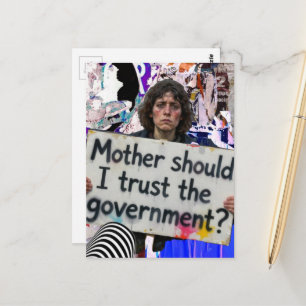 Cartão Postal Devo confiar no governo, mãe? colagem