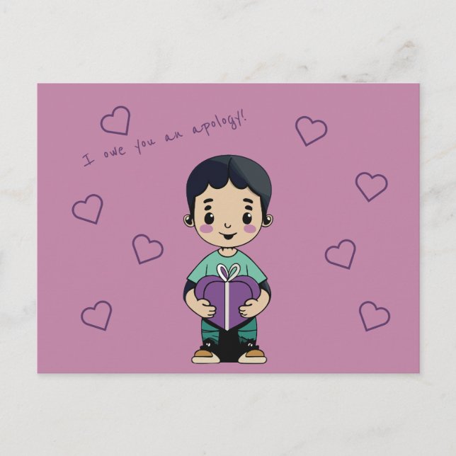 Cartão Postal Devo-lhe desculpas. (Frente)