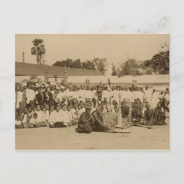 Cartão Postal Devoções no Pagoda de Arakan, Mandalay, (Frente)