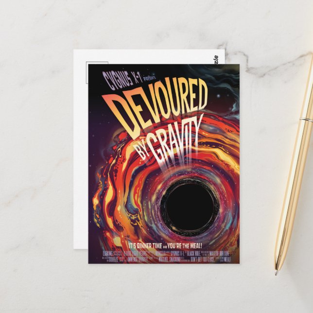 Cartão Postal Devolvido Por Gravidade Halloween Hole Black Horro (Frente/Verso In Situ)