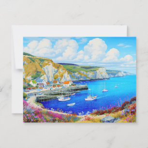 Cartão Postal "Devon Harbor Dreamscape" - Uma paisagem marinha i