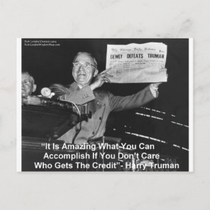 Cartão Postal Dewey Beats Truman Engraçado Oferece Botões De Cam