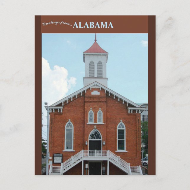 Cartão Postal Dexter Avenue Baptist Church Montgomery Alabama (Frente)