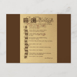 Cartão Postal dez mandamentos
