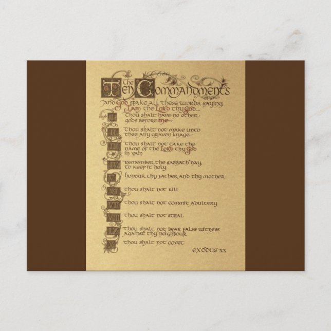 Cartão Postal dez mandamentos (Frente)