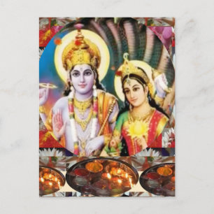 Cartão Postal DHAN Laxmi no Lord Vishnu: para exibição em referê