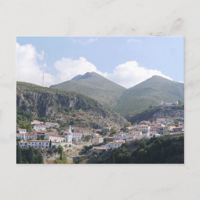 Cartão Postal Dhermi Old Town, Albânia (Frente)