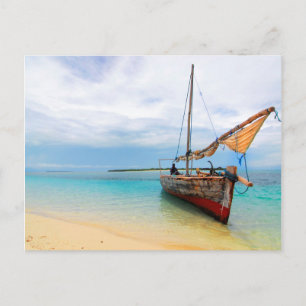 Cartão Postal Dhow Tradicional, Zanzibar, Tanzânia