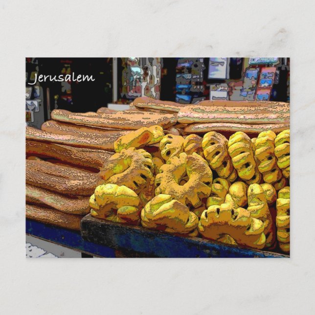 Cartão Postal Dia-a-dia em Jerusalem (Frente)