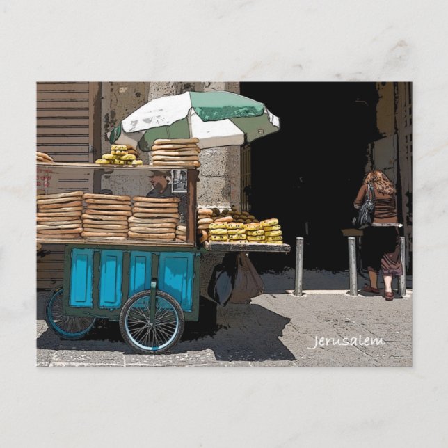 Cartão Postal Dia-a-dia na rua de jerusalem (Frente)
