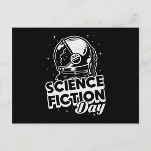 Cartão Postal Dia da Ficção Científica Espacial Presente Alieníg