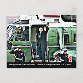 Cartão Postal Dia da Inauguração Presidente Obama & Donald Trump
