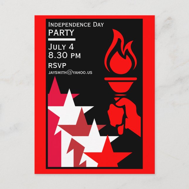 Cartão Postal Dia da Independência Americana (Frente)