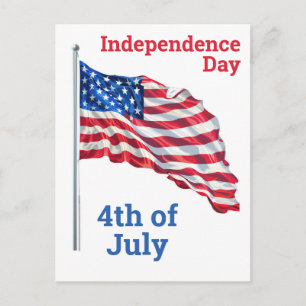 Cartão Postal Dia da Independência da Bandeira Americana