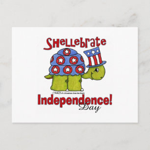 Cartão Postal Dia da Independência da Turtle Shellebrate!