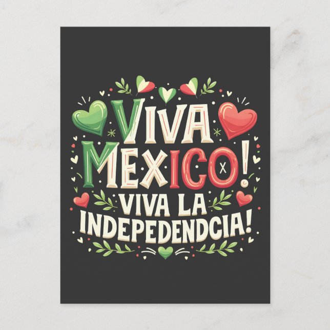 Cartão Postal Dia da Independência Mexicana (Frente)
