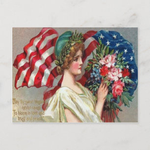 Cartão Postal Dia da Memória da Liberdade da Bandeira dos EUA