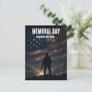 Cartão Postal Dia da Memória Estrelas e Listras Tributo ao Solda