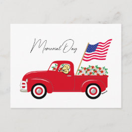 Cartão Postal Dia da Memória Labrador Amarelo Caminhão Vermelho