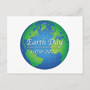 Cartão Postal Dia da Terra 50 Anos de Aniversário 2020