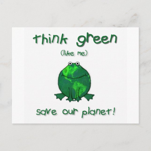 Cartão Postal Dia da Terra Sapo Ambiental (Frente)