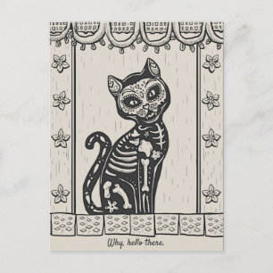 Cartão Postal Dia da Vintagem do Esqueleto de Gato Morto
