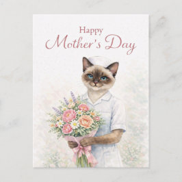 Cartão Postal Dia das Mães para amantes de gatos da Enfermeira