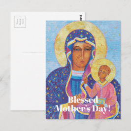 Cartão Postal Dia das Mães Religiosas Cristãs Mãe Maria Abençoad