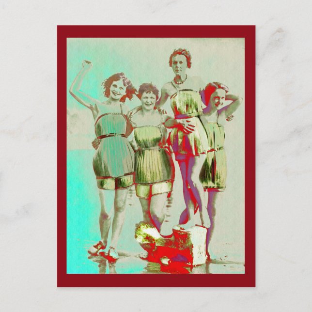 Cartão Postal Dia das Raparigas na Praia (Frente)