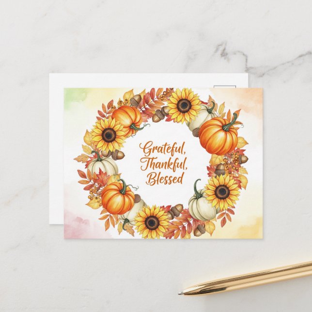 Cartão Postal Dia de Ação de Graças (Frente/Verso In Situ)