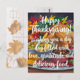 Cartão Postal Dia de Ação de Graças de Amor e Gratidão