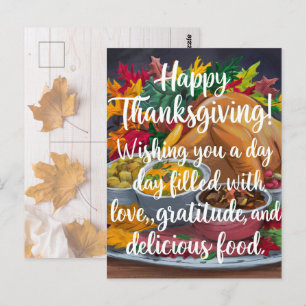 Cartão Postal Dia de Ação de Graças de Amor e Gratidão