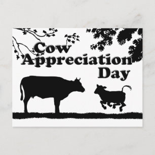 Cartão Postal Dia de Apreciação da Vaca