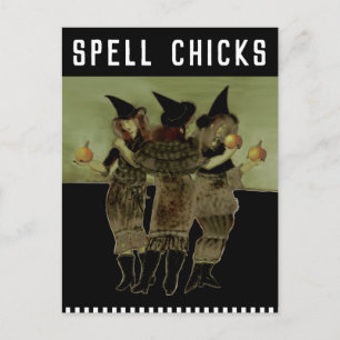 Cartão Postal Dia de as Bruxas engraçado
