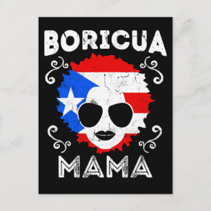 Cartão Postal Dia de as mães de Bandeira Boricua Mama