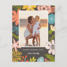Cartão Postal Dia de as mães de Frame Floral