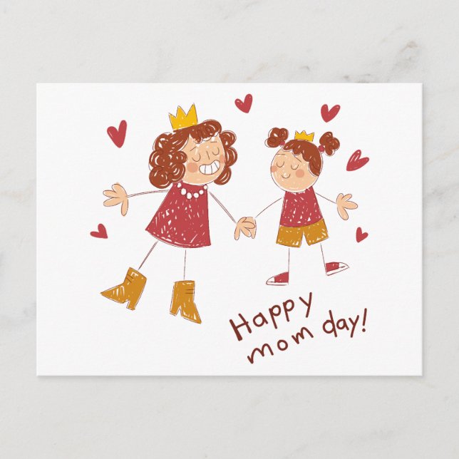 Cartão Postal Dia de as mães Feliz (Frente)