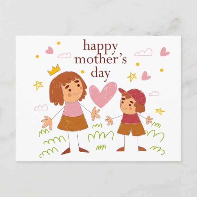 Cartão Postal Dia de as mães Feliz (Frente)