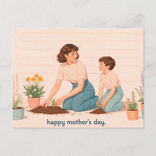 Cartão Postal Dia de as mães Feliz (Frente)