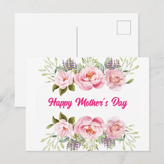 Cartão Postal Dia de as mães FELIZ (Frente/Verso)