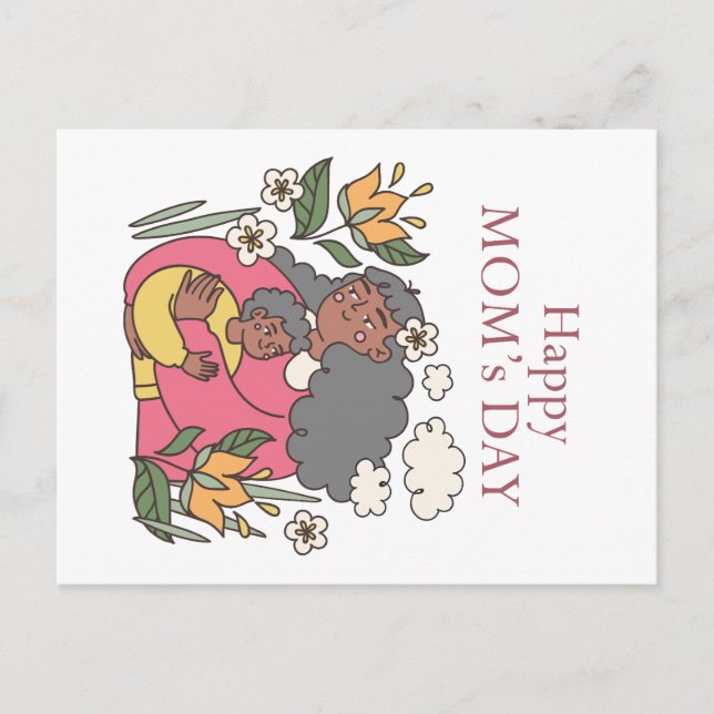 Cartão Postal Dia de as mães Feliz (Frente)