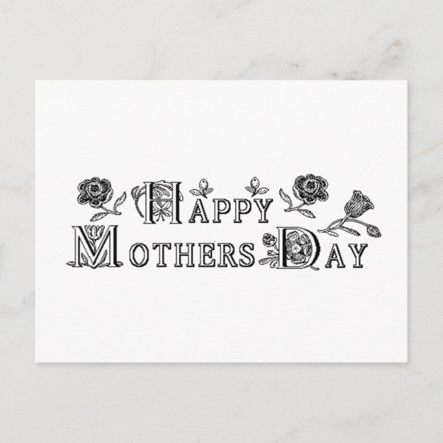 Cartão Postal Dia de as mães Feliz (Frente)