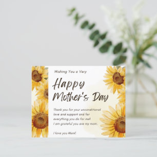 Cartão Postal Dia de as mães FELIZ COM PLACA DE GREETING DE FUSÕ