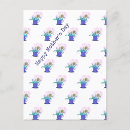 Cartão Postal Dia de as mães Feliz Floral